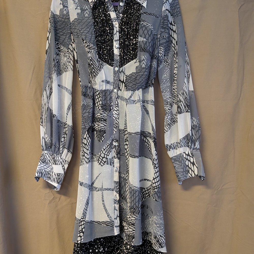 Kirna Zabete Monochrome Long Sleeve Dress